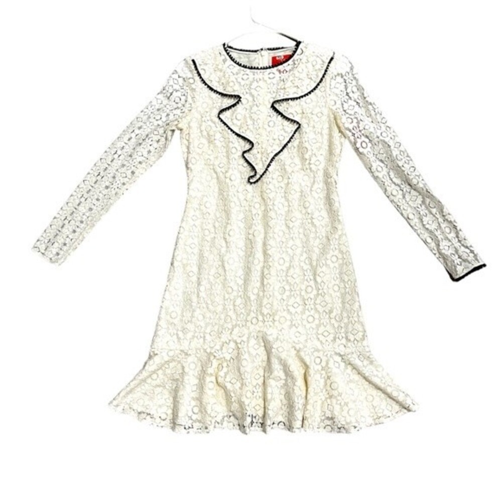 ML MONIQUE LHUILLIER Ivory Lace A-Line Dress Size 2 Bridal old money